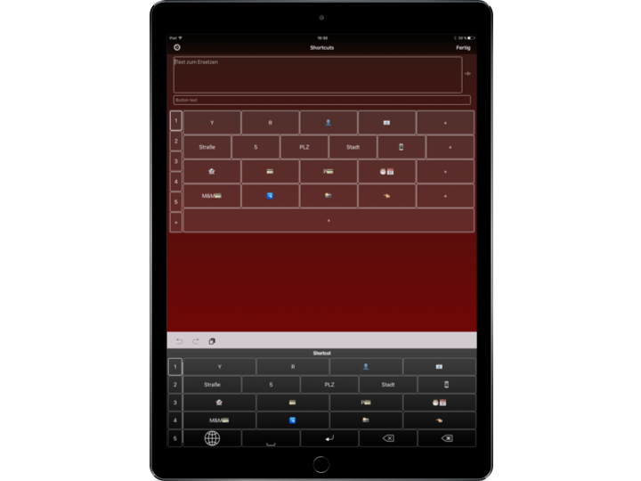 Shortcut Keyboard — edit keyboard on iPad